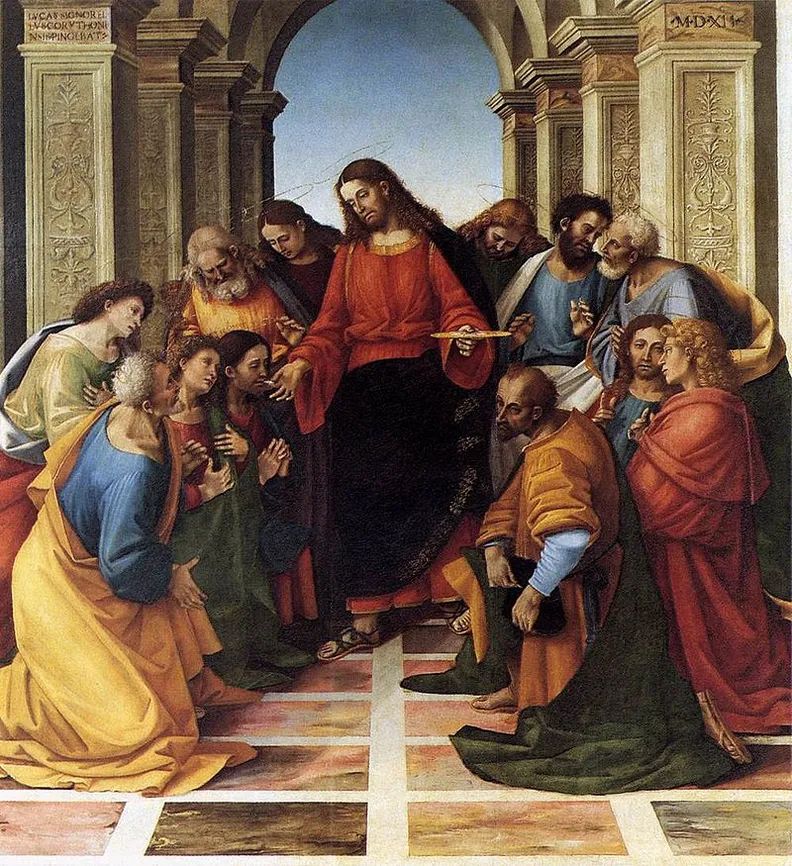Minh họa Các tông đồ chịu Mình Thánh Chúa, tác giả Luca Signorelli (1512)