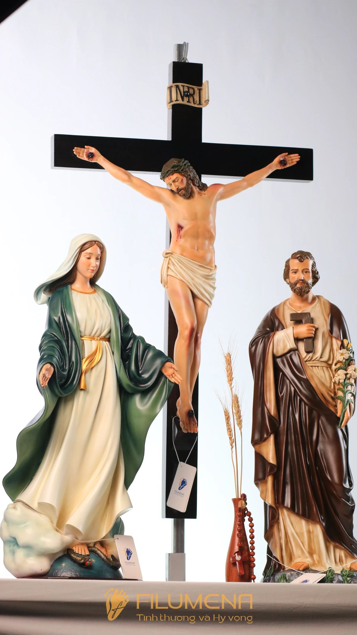 Bộ tượng bàn thờ Chúa 60 cm với tượng Chúa Chuộc Tội 50 cm