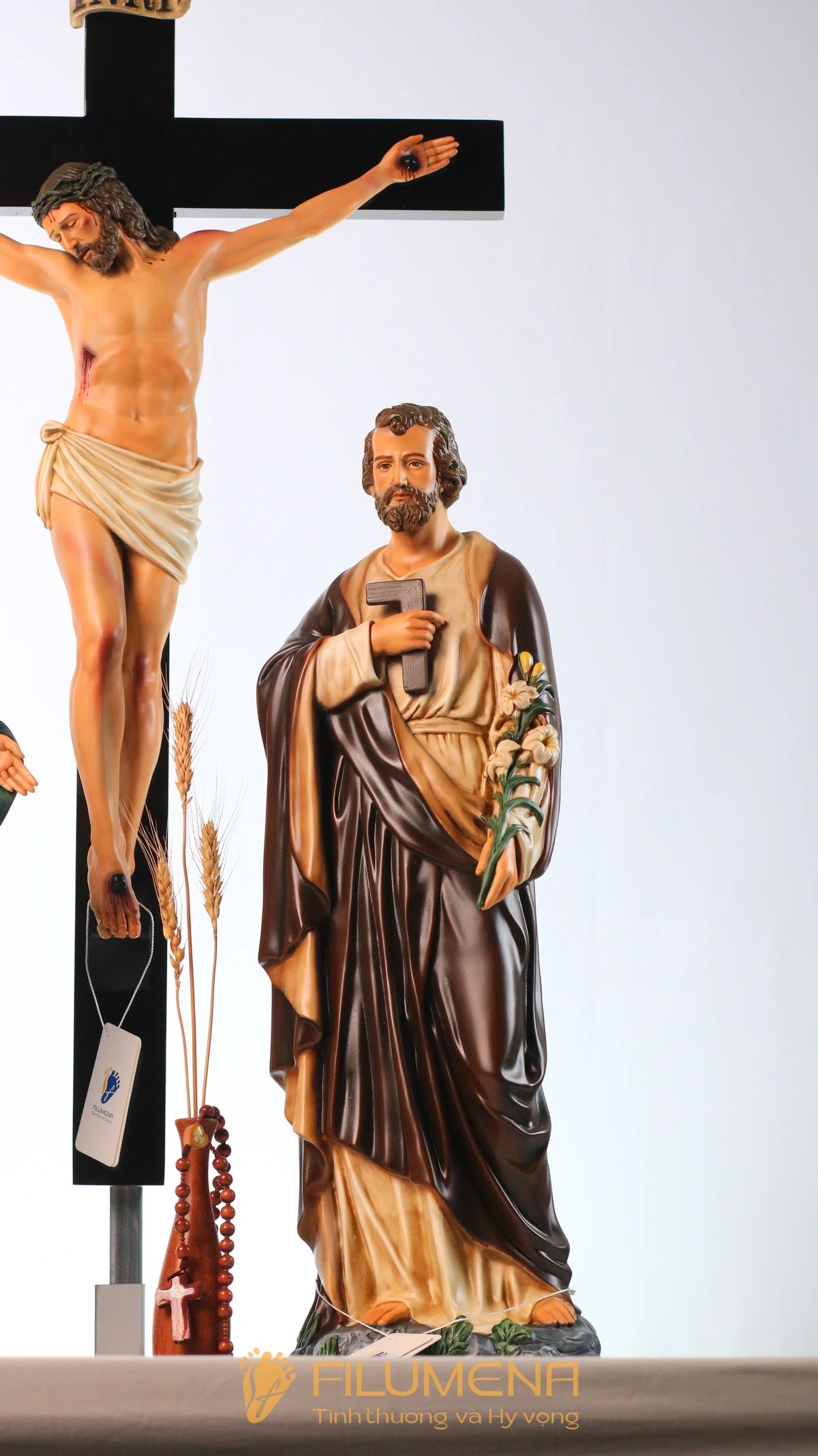 Bộ tượng bàn thờ Chúa 60 cm với tượng Chúa Chuộc Tội 50 cm