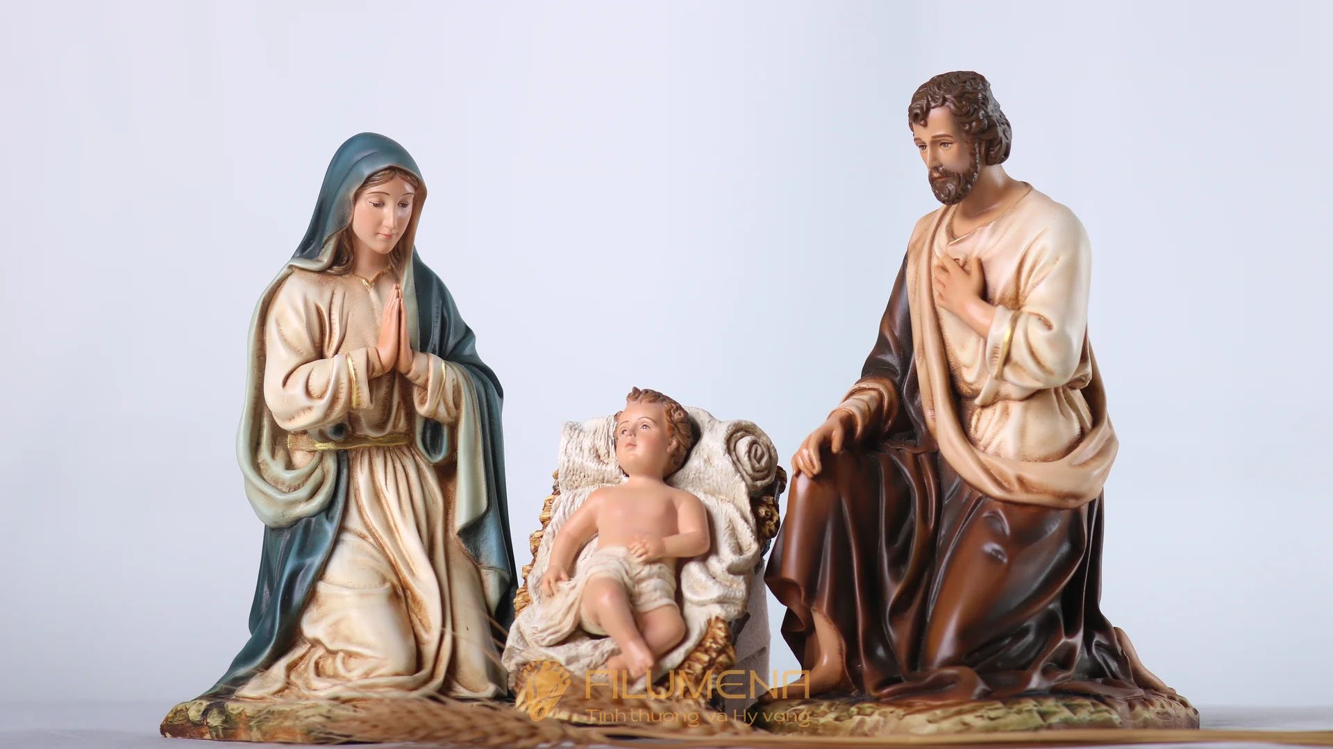 Bộ Thánh Gia 20 cm cho quà Noel gọn và trang trọng