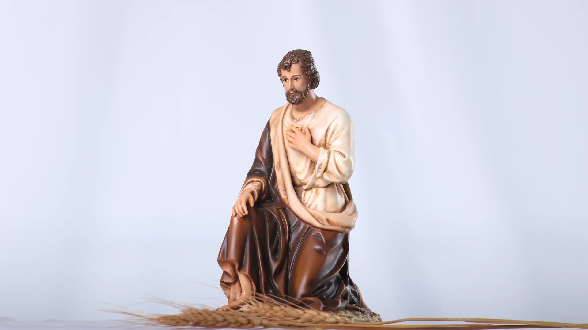 Bộ tượng Giáng sinh mini 20 cm 3 nhân vật tông màu sáng cổ điển