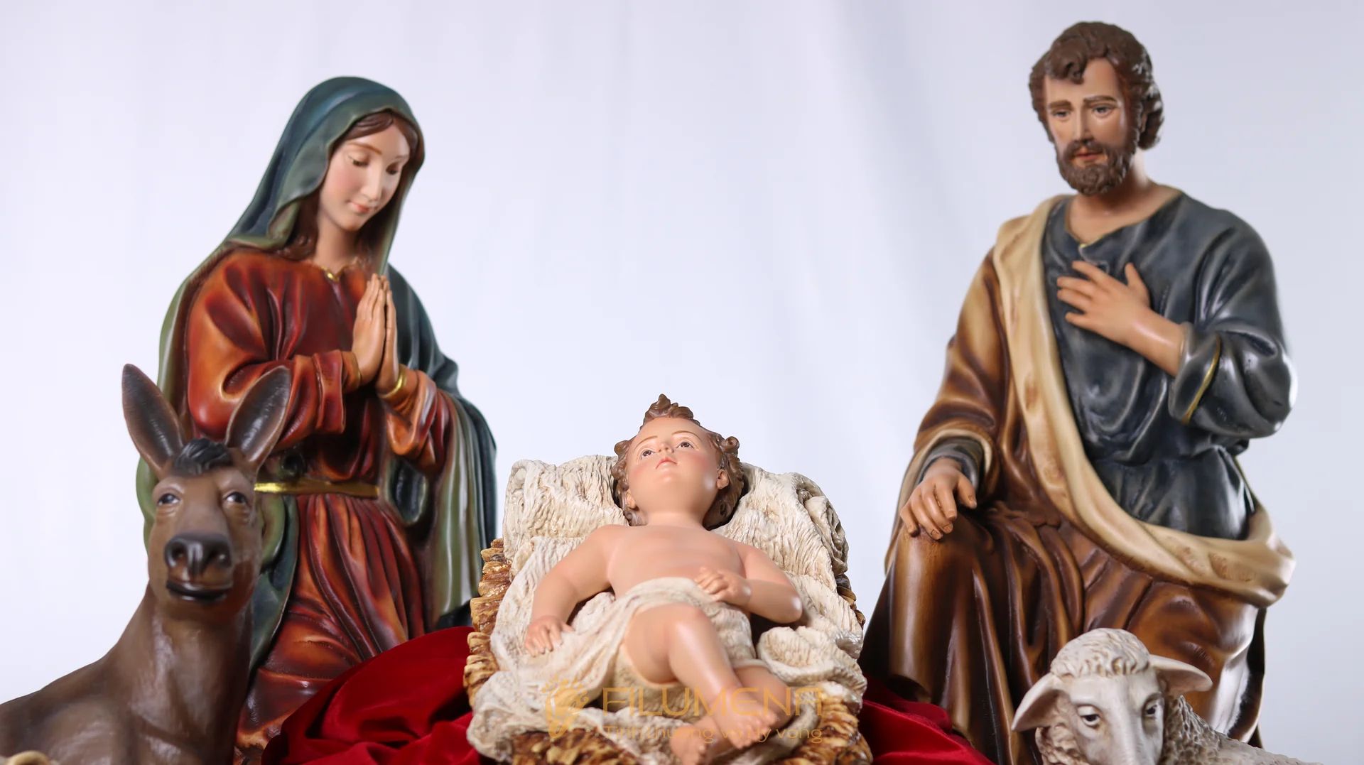 Bộ tượng Giáng Sinh 50 cm làm quà Noel trang trọng
