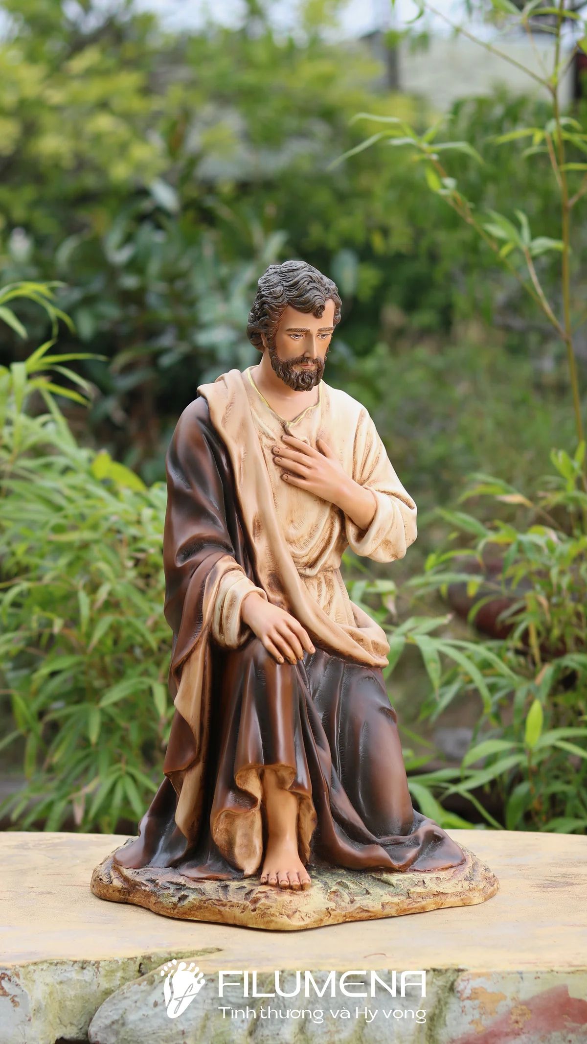 Hình ảnh bộ tượng Giáng sinh 2025 của Filumena chụp ngoài trời