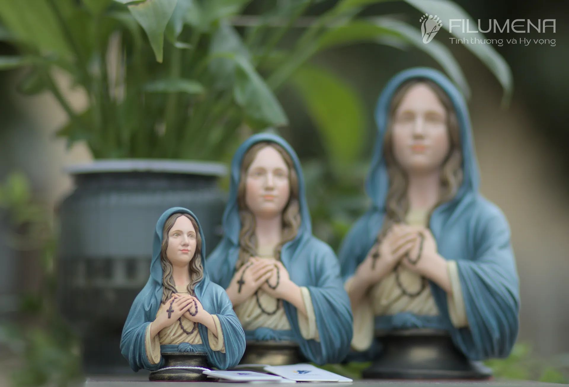 Handmade Catholic statues produced in Vietnam with artisan finishing, prepared for wholesale distribution