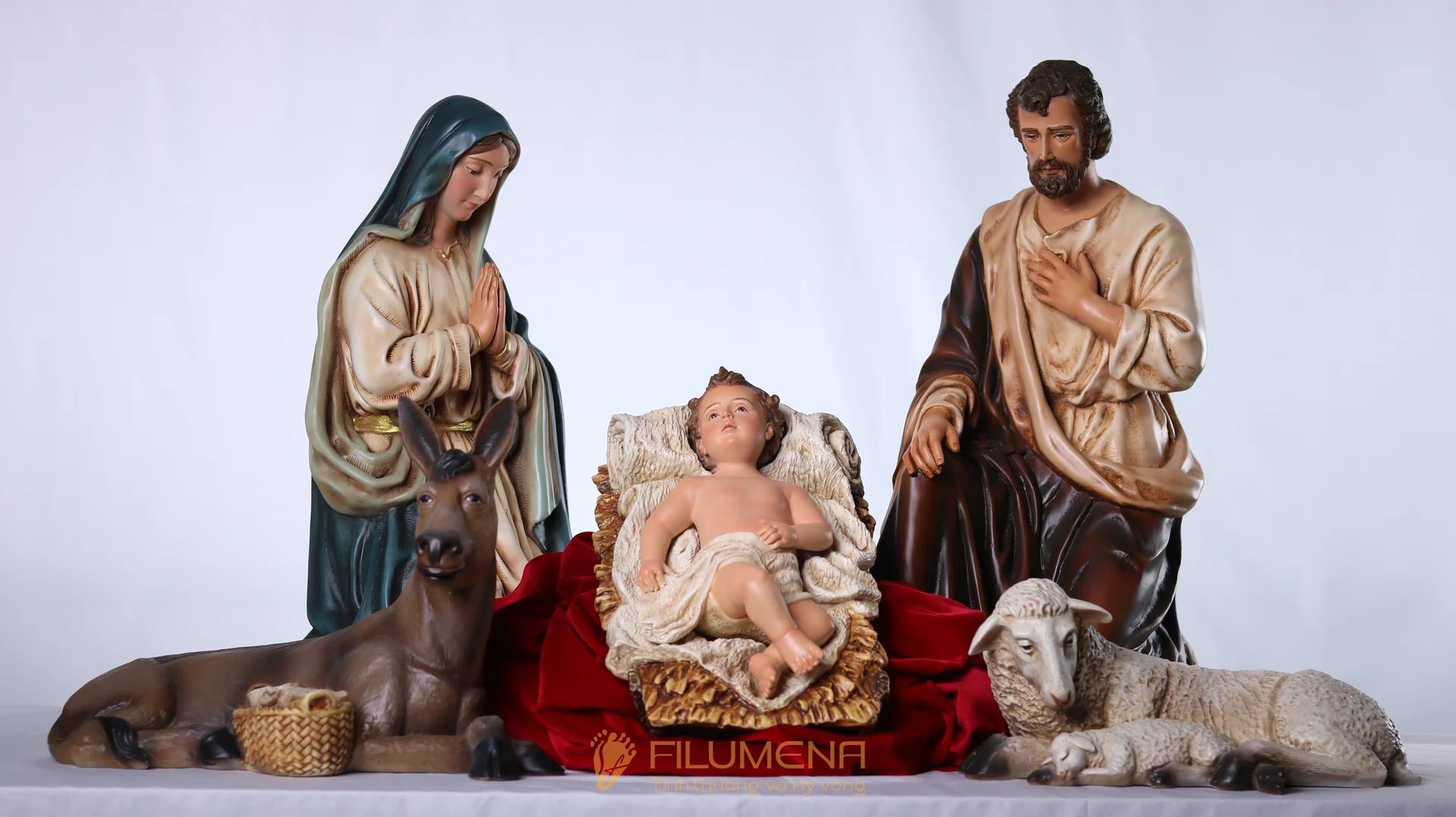 Bộ tượng Chúa Giáng Sinh 2025 kích thước 20, 30 và 50 cm