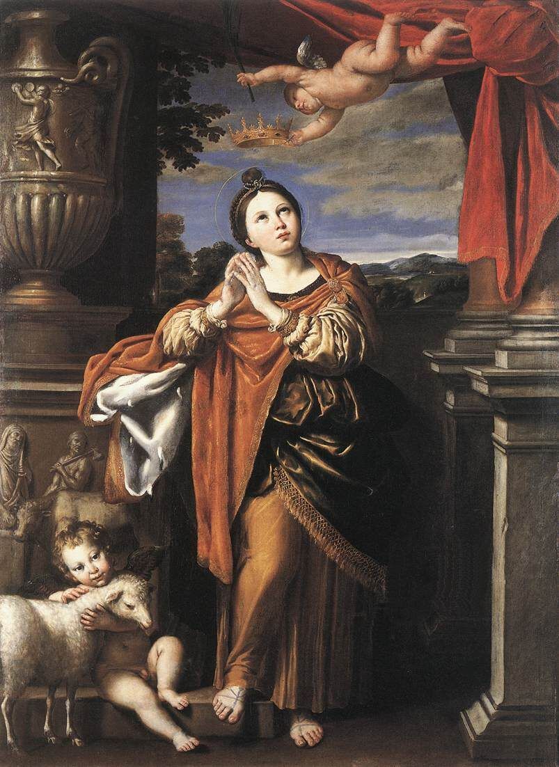 Thánh Agnes trong tranh của Domenichino