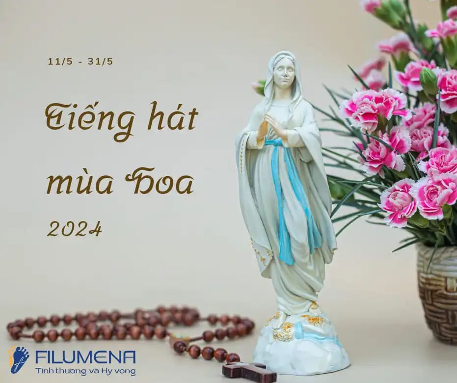 Tiếng hát Mùa Hoa 2024 : cùng hát dâng lên Mẹ và nhận quà tặng là tượng Mẹ Lộ Đức sáng tác bởi Filumena