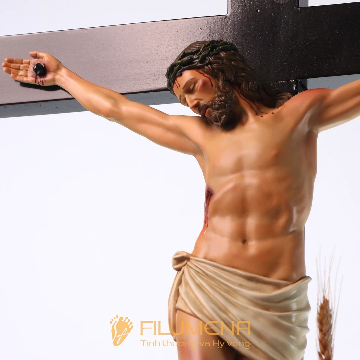 Tượng Chúa chịu nạn cao 50 cm Thánh giá gỗ lát