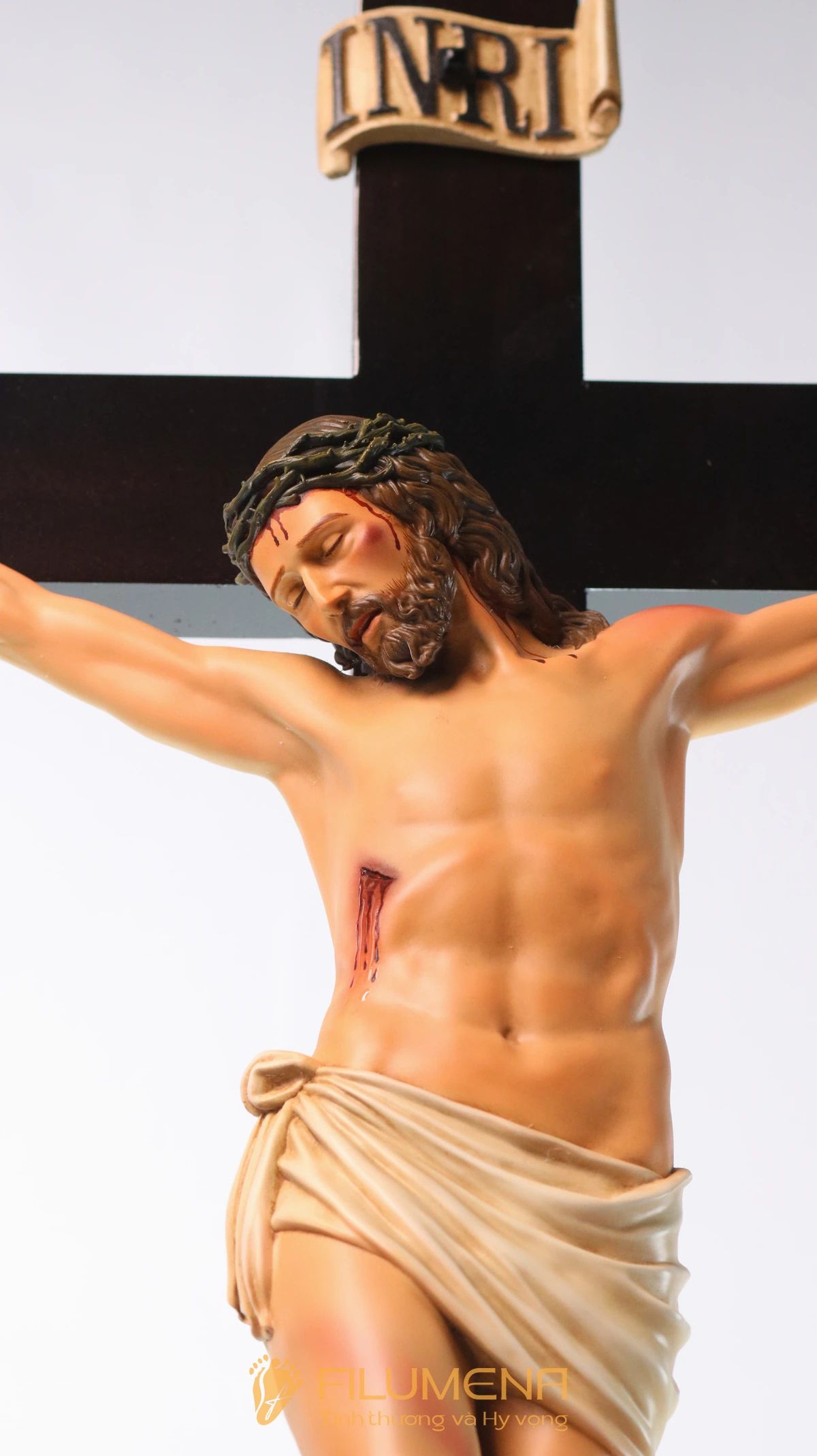 Tượng Chúa chịu nạn cao 50 cm Thánh giá gỗ lát