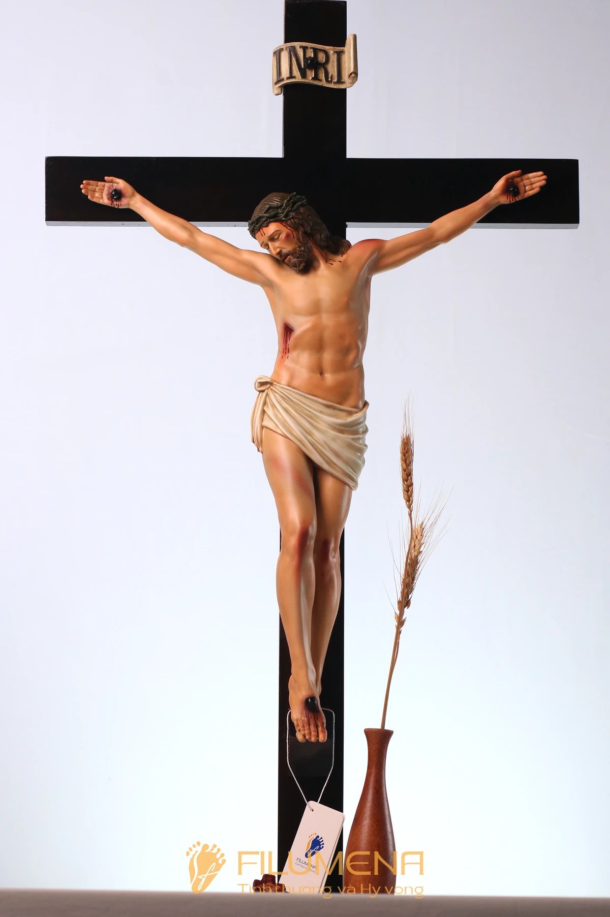 Tượng Chúa chịu nạn cao 50 cm Thánh giá gỗ lát