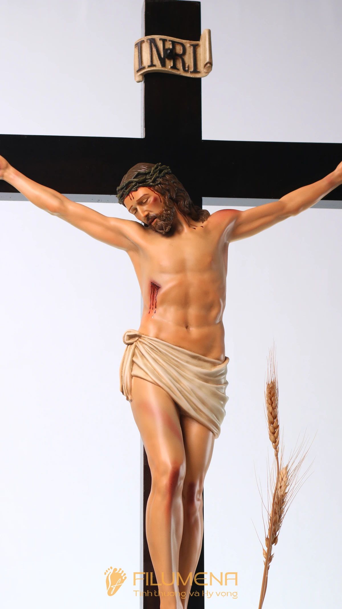 Tượng Chúa chịu nạn cao 50 cm Thánh giá gỗ lát