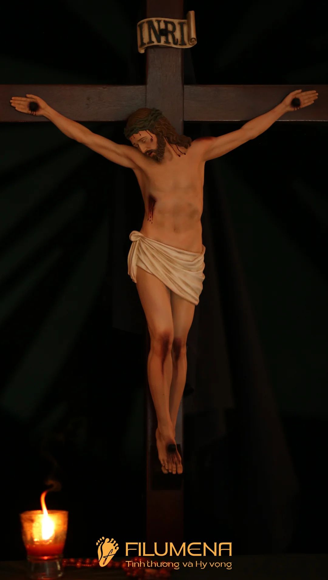 Tượng Chúa Giê-su chịu nạn cao 50 cm
