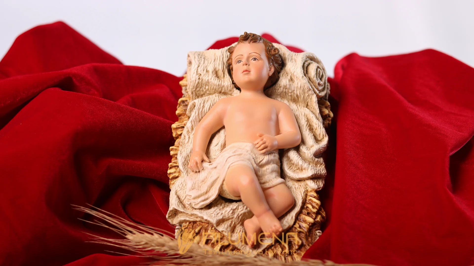 Nôi rơm và thân tượng Chúa Hài Đồng cho bộ 30 cm