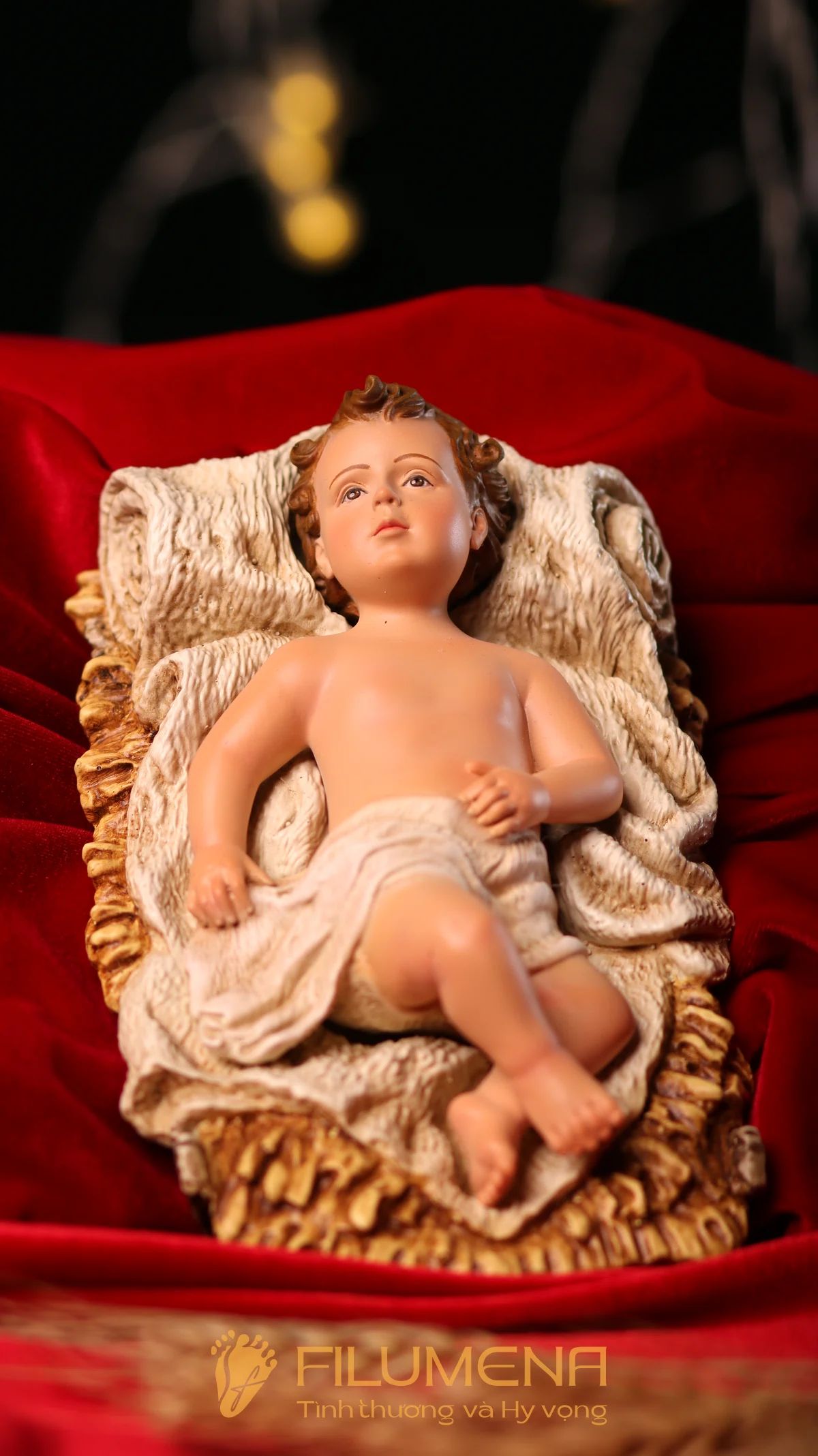 Tượng Chúa hài đồng tại Hố Nai. Tượng Công giáo Filumena là tượng của Tình thương và Hy vọng. Bản quyền các tác phẩm tượng Công giáo thuộc về Filumena Art, Cộng hòa Pháp. Filumena sáng tác và sản xuất nhiều mẫu tượng Công giáo khác như Tượng Đức Mẹ để xe hơi, Tượng Mẹ Maria, Tượng Đức Mẹ, Tượng Đức Mẹ Lộ Đức, Tượng Đức Mẹ Fatima