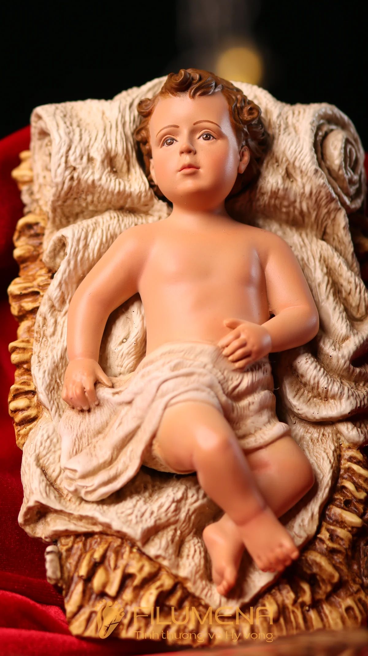 Nôi rơm và thân tượng Chúa Hài Đồng cho bộ 30 cm