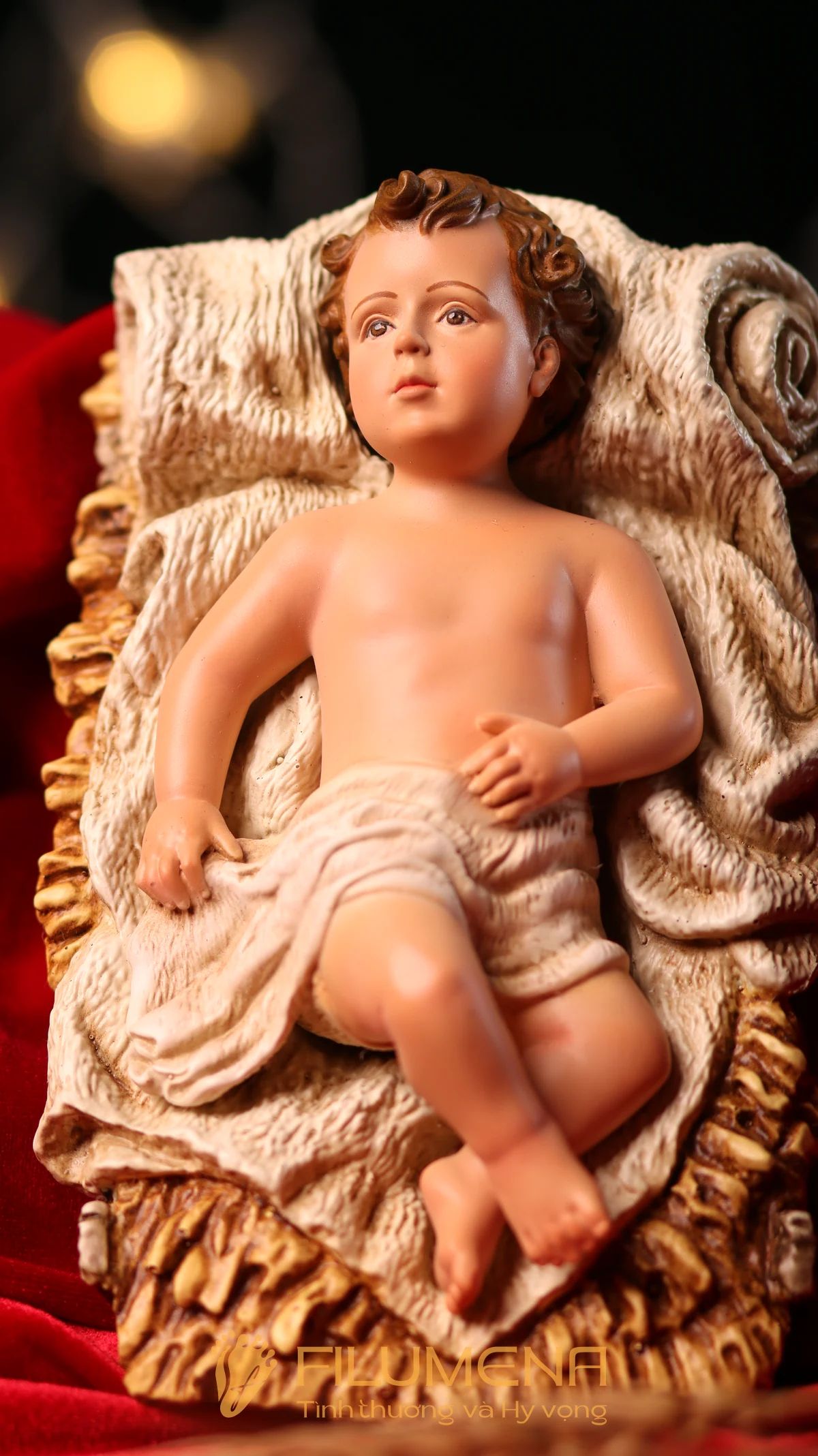 Tượng Chúa hài đồng tại Hố Nai. Tượng Công giáo Filumena là tượng của Tình thương và Hy vọng. Bản quyền các tác phẩm tượng Công giáo thuộc về Filumena Art, Cộng hòa Pháp. Filumena sáng tác và sản xuất nhiều mẫu tượng Công giáo khác như Tượng Đức Mẹ để xe hơi, Tượng Mẹ Maria, Tượng Đức Mẹ, Tượng Đức Mẹ Lộ Đức, Tượng Đức Mẹ Fatima