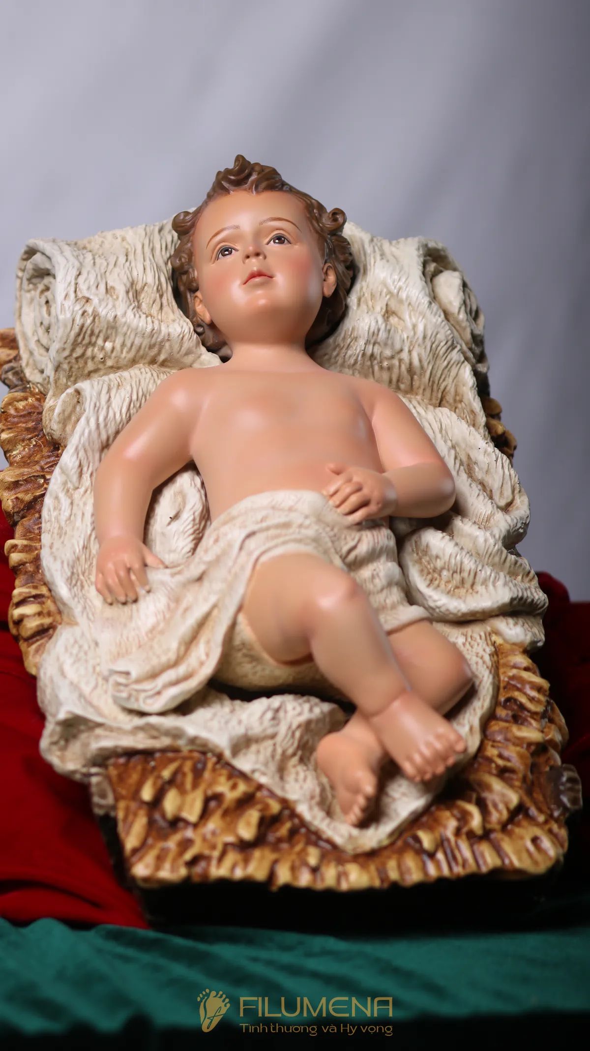 Bộ tượng Giáng sinh 50 cm 5 nhân vật tông màu sáng cổ điển