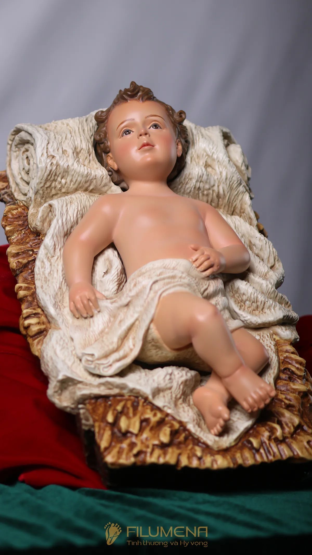 Bộ tượng Giáng sinh 50 cm 3 nhân vật tông màu sáng cổ điển