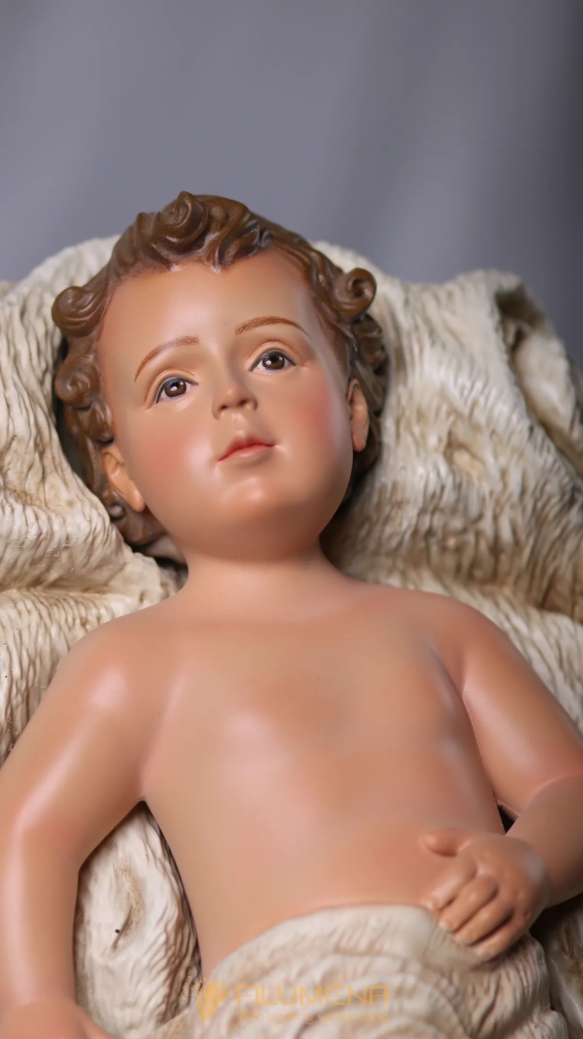 Bộ tượng Giáng sinh 50 cm 3 nhân vật tông màu sáng cổ điển