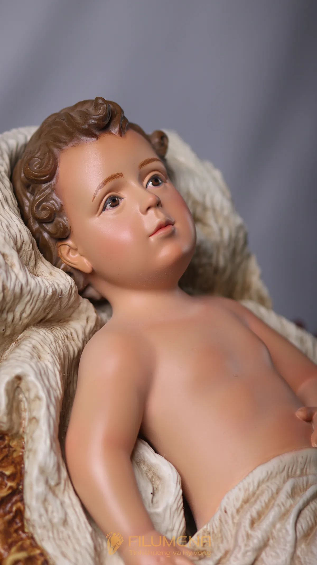 Bộ tượng Giáng sinh 50 cm 3 nhân vật tông màu sáng cổ điển