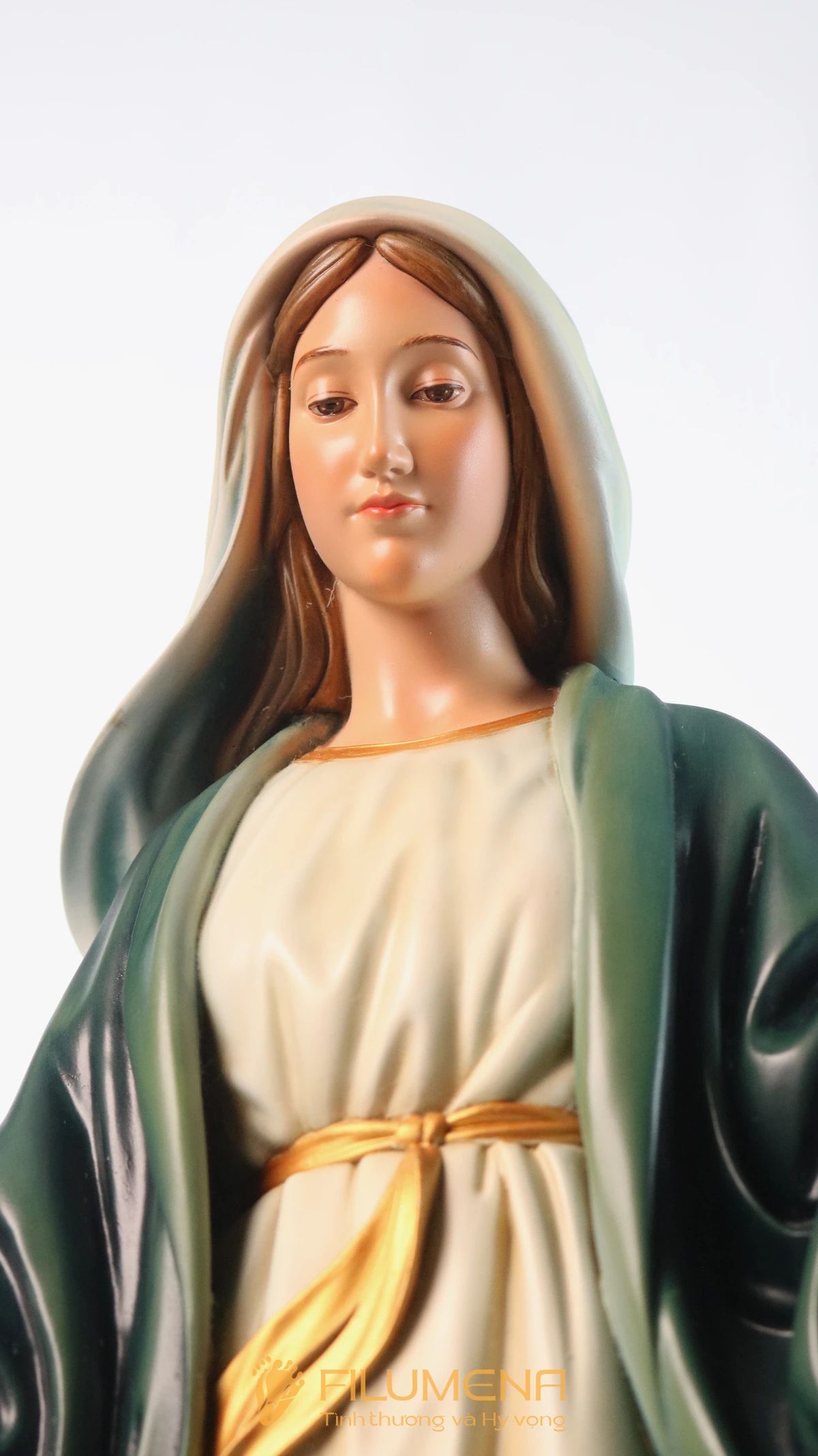 Tượng Đức Mẹ Ban Ơn 60 cm màu xanh ô-liu