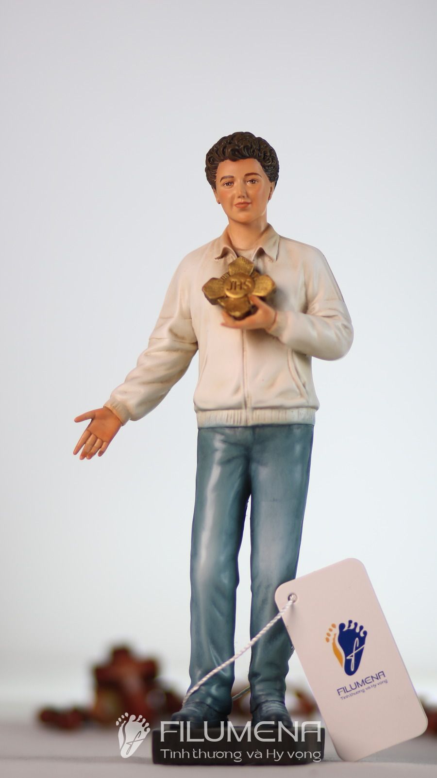 Tượng Thánh Carlo Acutis 20 cm phù hợp đặt trên bàn học