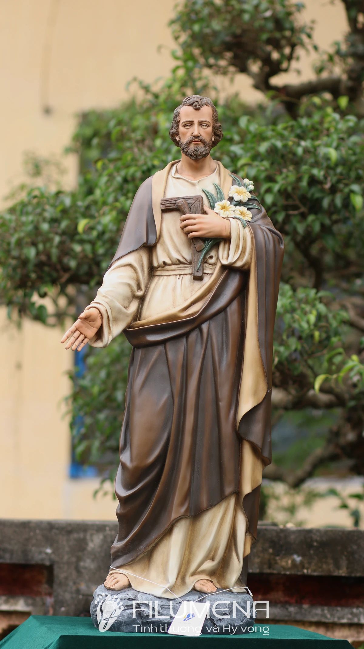 Thánh Giuse bầu cử 80 cm màu nâu cổ điển