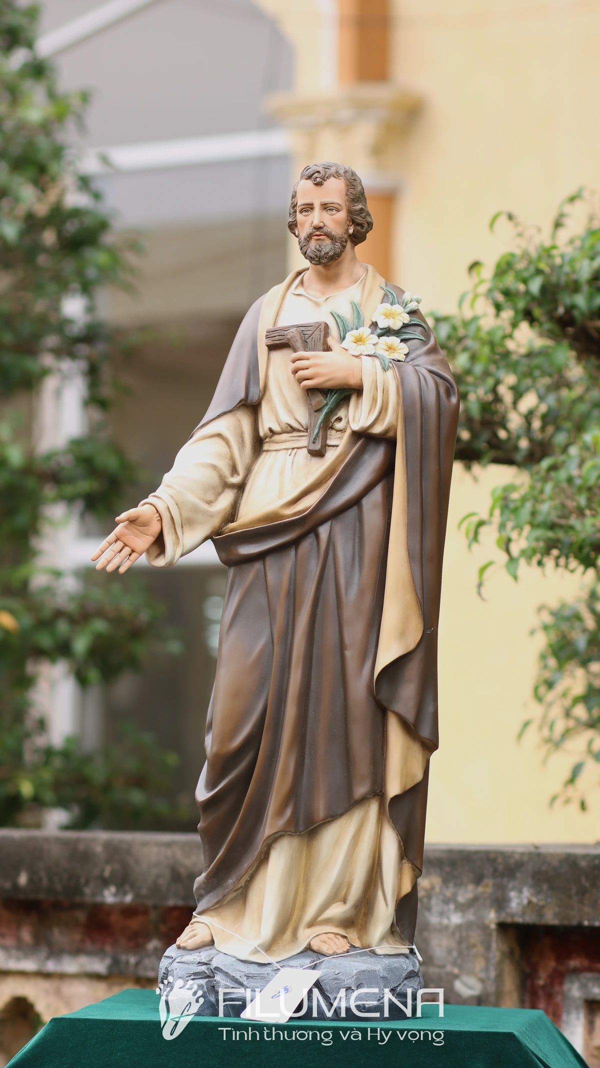 Thánh Giuse bầu cử 80 cm màu nâu cổ điển