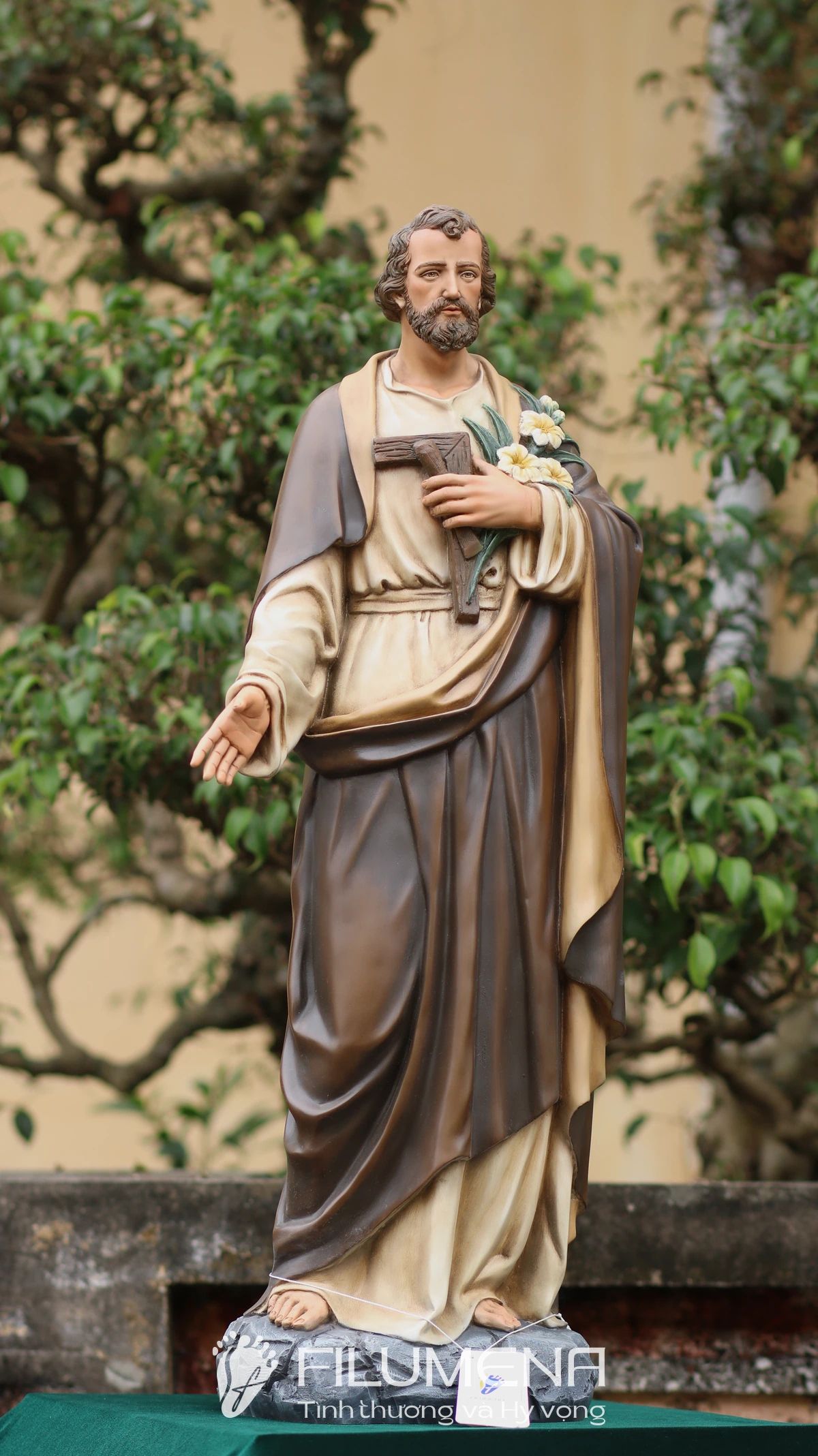 Thánh Giuse bầu cử 80 cm màu nâu cổ điển