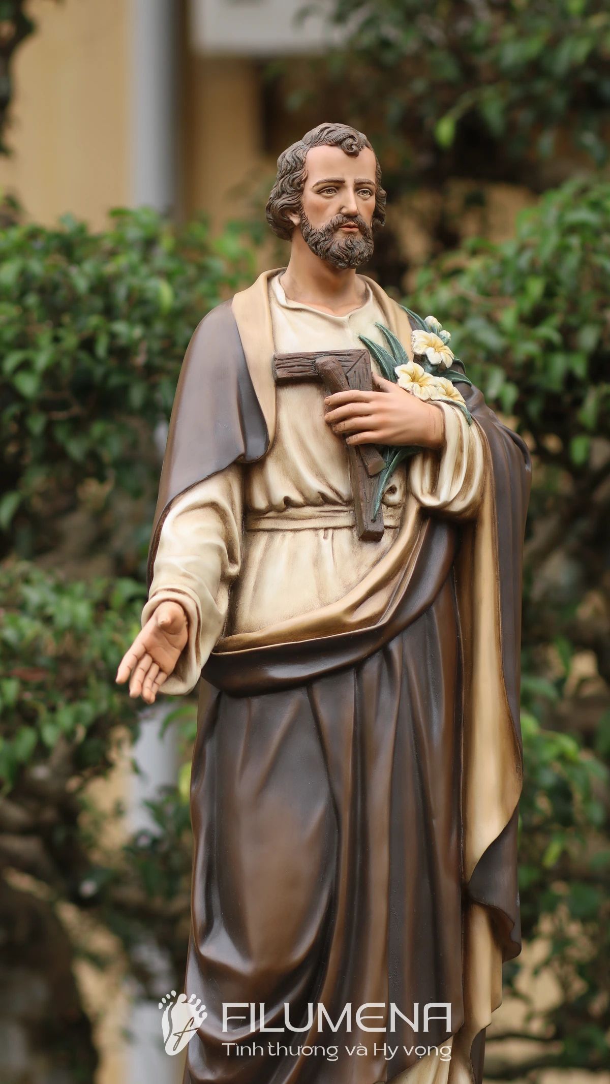 Thánh Giuse bầu cử 80 cm màu nâu cổ điển