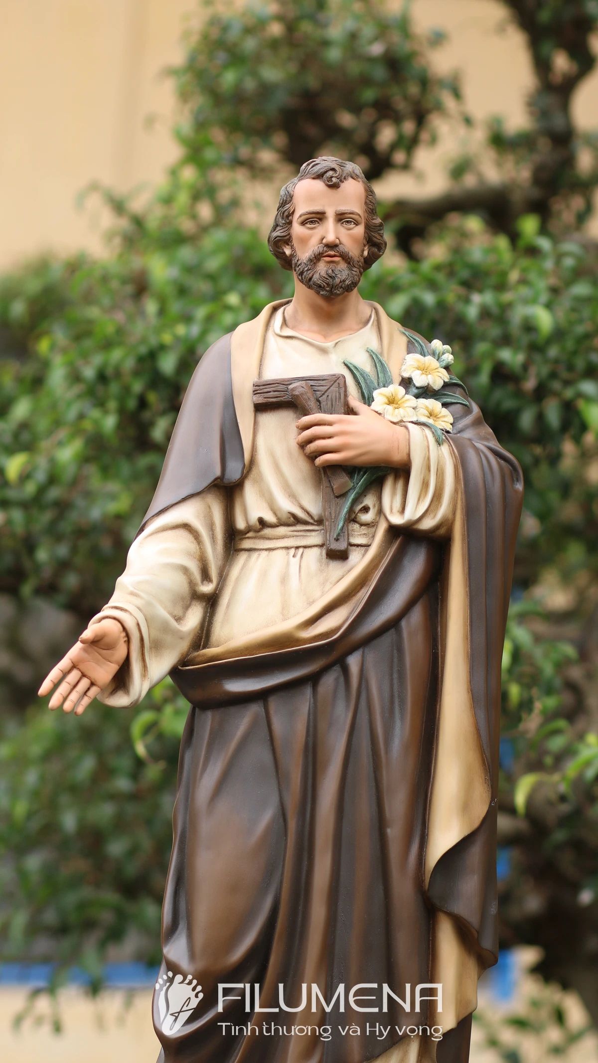 Thánh Giuse bầu cử 80 cm màu nâu cổ điển