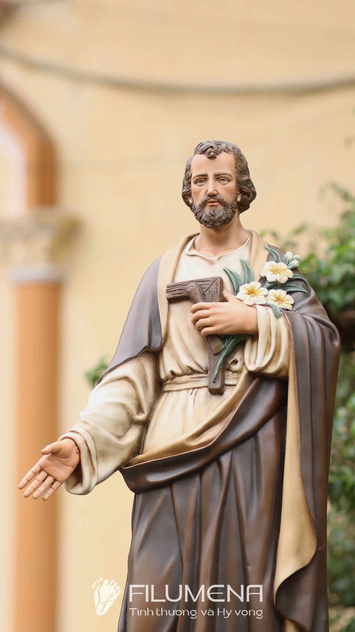 Thánh Giuse bầu cử 80 cm màu nâu cổ điển