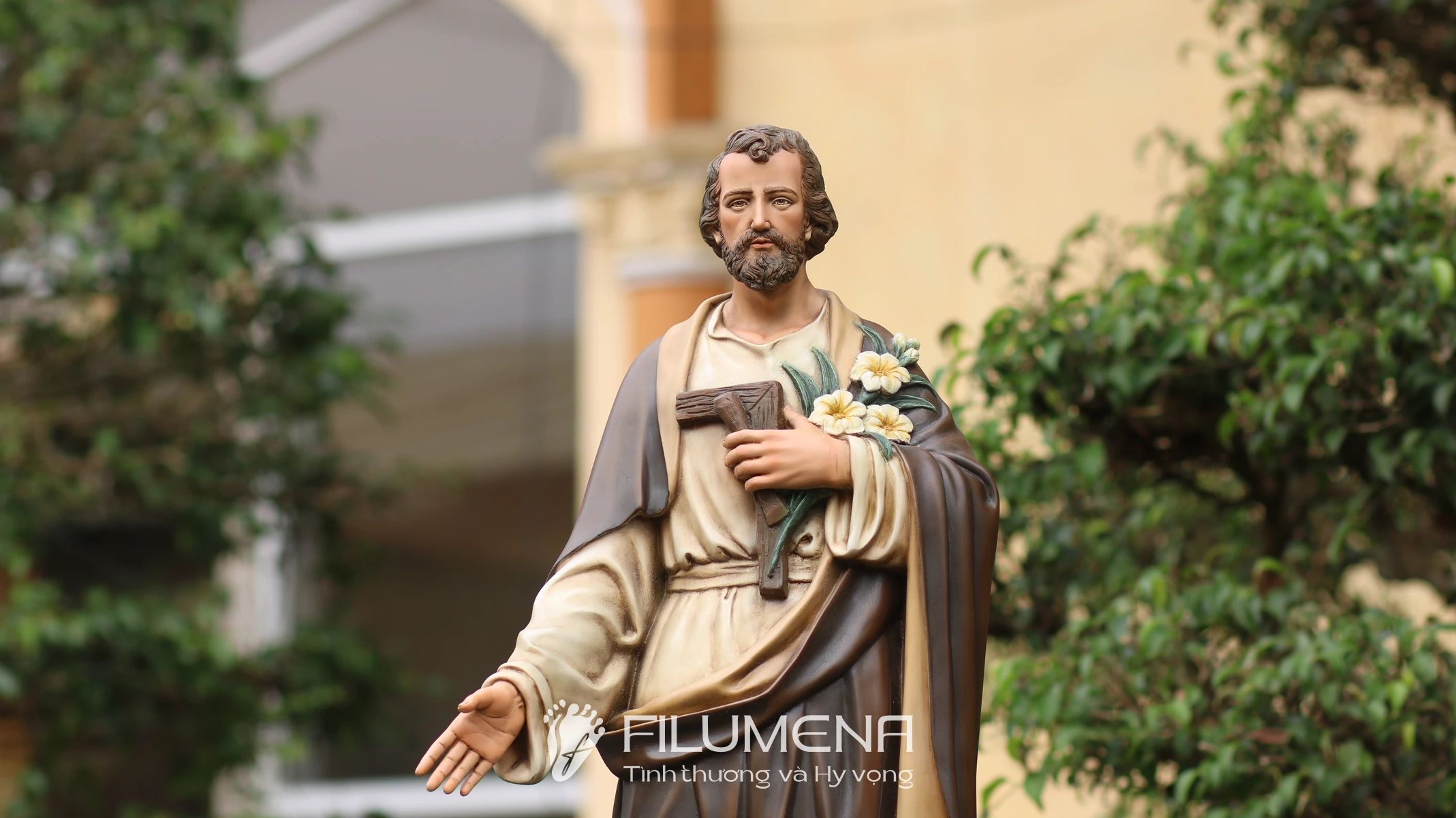 Thánh Giuse bầu cử 80 cm màu nâu cổ điển