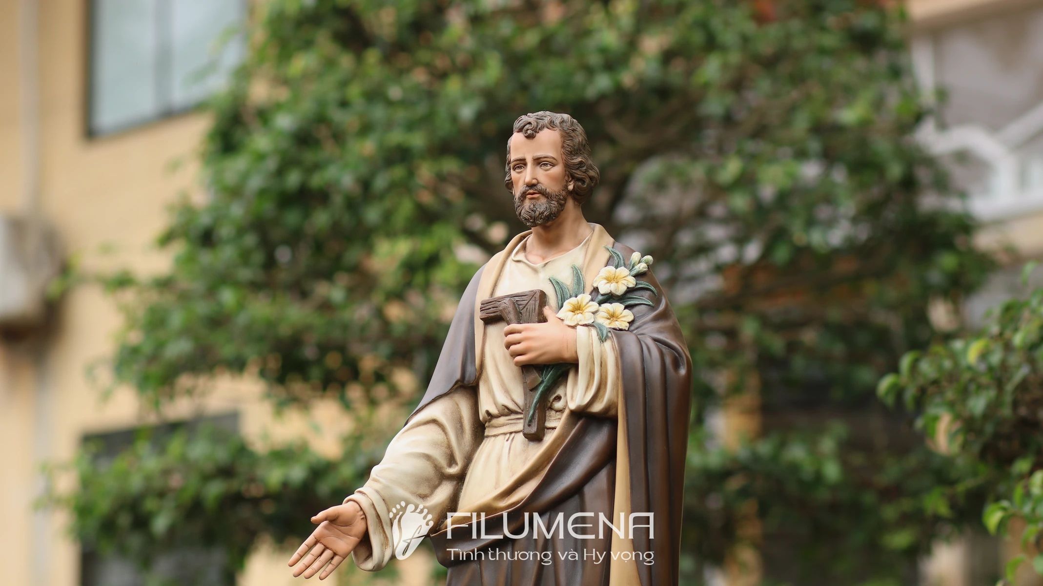 Thánh Giuse bầu cử 80 cm màu nâu cổ điển