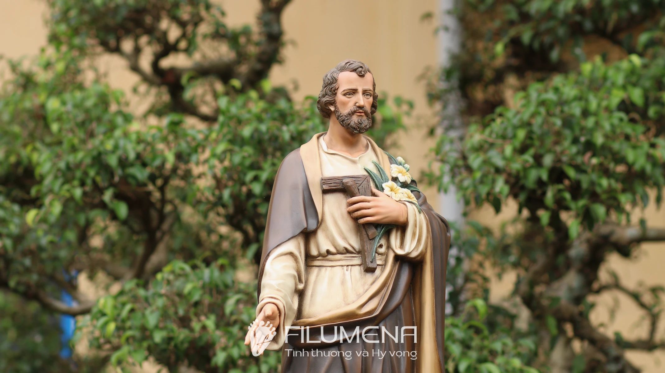 Thánh Giuse bầu cử 80 cm màu nâu cổ điển