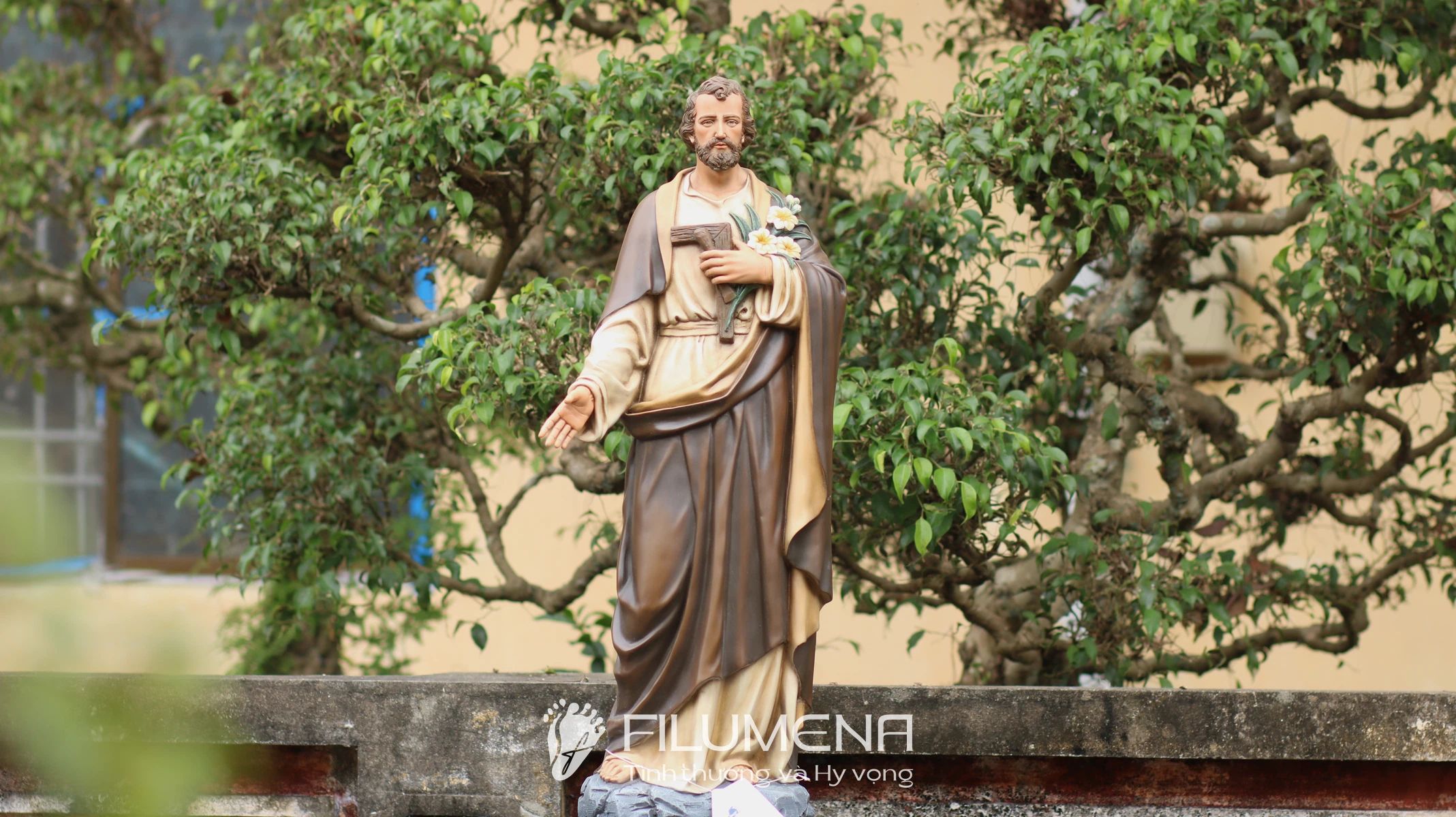 Thánh Giuse bầu cử 80 cm màu nâu cổ điển
