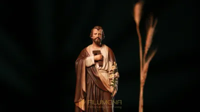 Tượng Thánh Giuse tại Nhà sách Nhà thờ Chánh tòa Đà Nẵng. Tượng Công giáo Filumena là tượng của Tình thương và Hy vọng. Bản quyền các tác phẩm tượng Công giáo thuộc về Filumena Art, Cộng hòa Pháp.