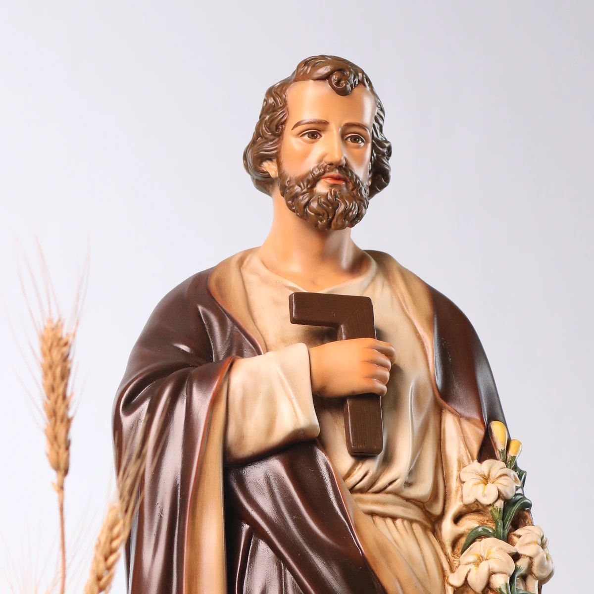 Tượng Thánh Giuse Thợ 60 cm áo nâu truyền thống