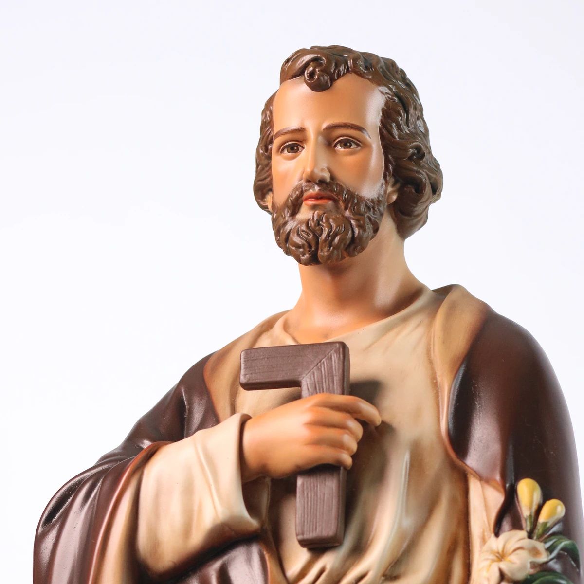 Tượng Thánh Giuse Thợ 60 cm áo nâu truyền thống
