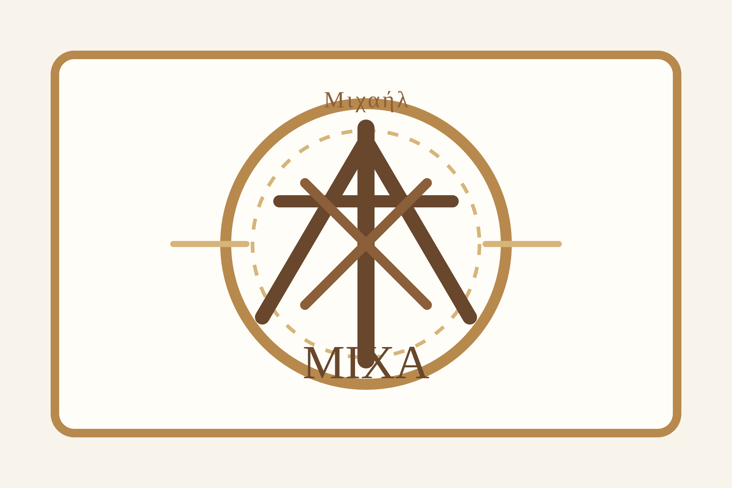 Minh họa chữ lồng Micae bằng các chữ Hy Lạp Mu Iota Chi Alpha