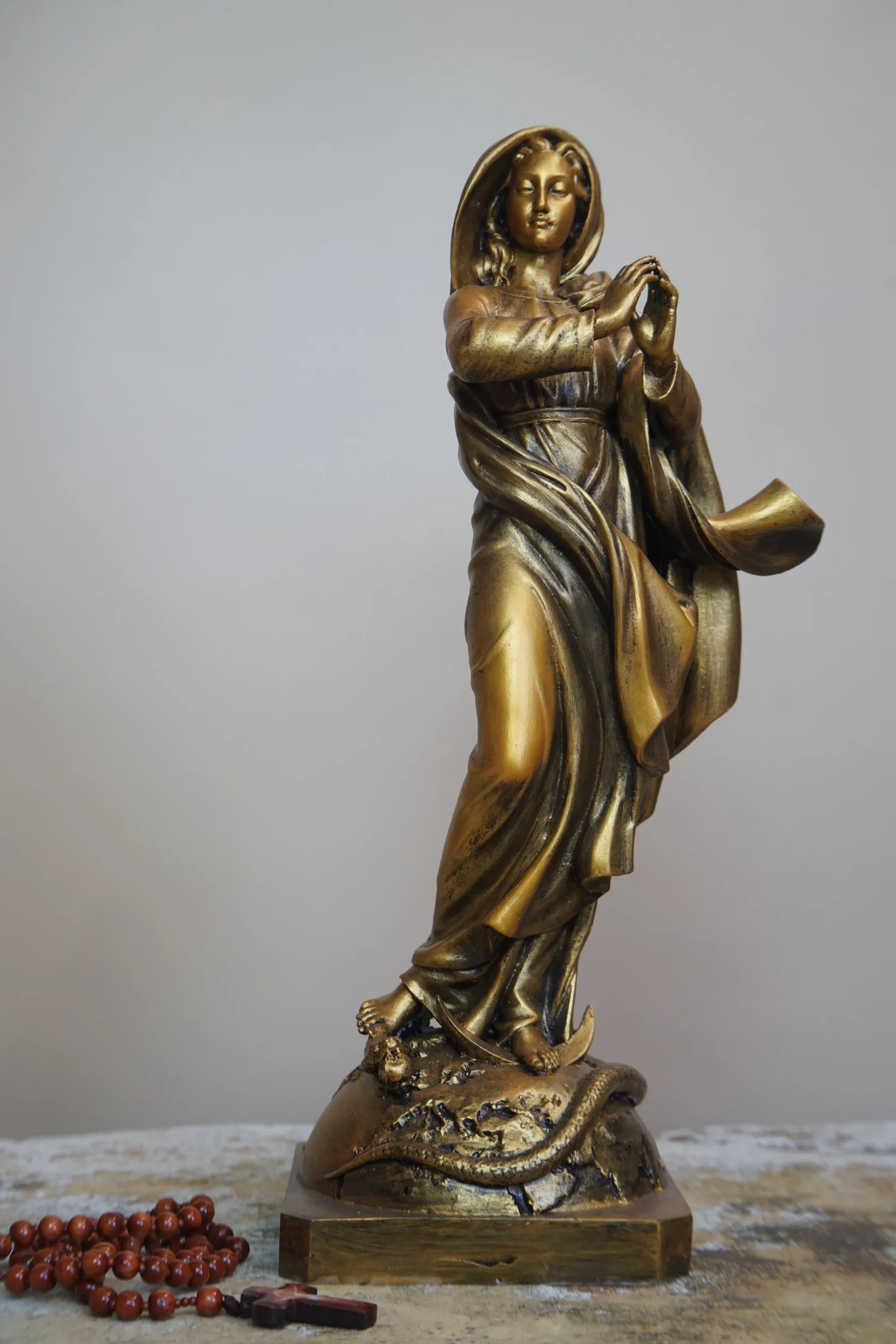 Tượng Đức Mẹ Vô Nhiễm Nguyên Tội màu đồng (bản quyền tác phẩm thuộc về Filumena)